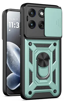 Produktbild von Motorola Edge 70 Fusion Hülle - Coverup Armor Ring Ständer Back Cover mit Kamera Schutz - Grün