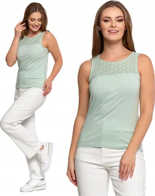 Produktbild von Elegante ärmellose Damenbluse Modische durchbrochene Verarbeitung MORAJ XL