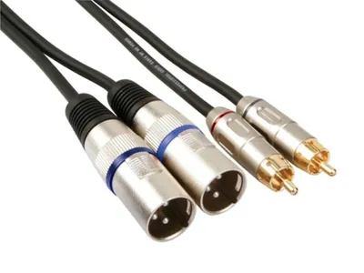 Produktbild von HQ-Power XLR-RCA Kabel, 2 x XLR 3-polig, 2 x RCA männlich, 1 m, perfekt für Audioübertragung