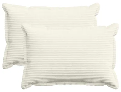 Productafbeelding van vidaXL Kussenhoezen, 2 stuks, houtlook, crème, 50 x 70 cm, cordura