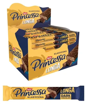 Produktbild von Princessa Longa Waffelriegel 30x 41g - Waffeln Zartbitter Schokolade Nestle