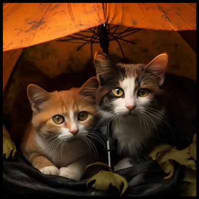Produktbild von Plakat 100x100cm Katzenregenschirm-Abenteuer