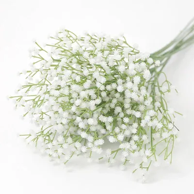 Image de Fleurs artificielles, bouquets en plastique, décoration intérieure, blanc, lot de 3