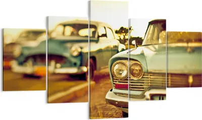 Produktbild von Bild auf Leinwand - Leinwandbild - Auto Kuba Klassiker - 125x70cm - Wand Bild - Wanddeko - Leinwanddruck - Bilder - Kunstdruck - Wanddekoration - Leinwand bilder - Wandkunst - EA125x70-3491