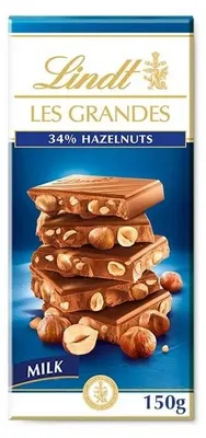 Immagine prodotto di Cioccolato al latte LES GRANDES con nocciole intere 150 g