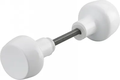 Image de Paire de boutons Horga pour porte, carré 6mm, 1 portée, blanc - THIRARD