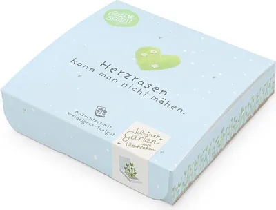 Produktbild von Pflanzkästchen Herzrasen Anzuchtset mit Weidelgras-Saatgut und Hanf-Anzuchtmatte