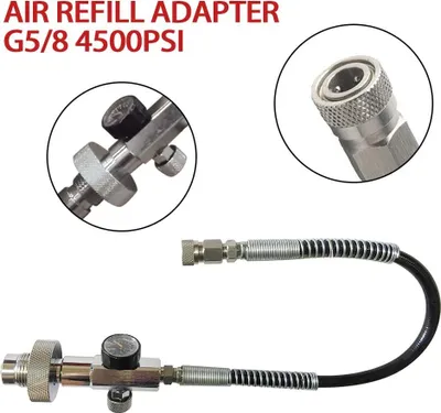 Produktbild von Zestaw do napełniania stacji Paintball PCP zawór odpowietrzający adapter manometr + wąż 60cm 300bar 4500psi