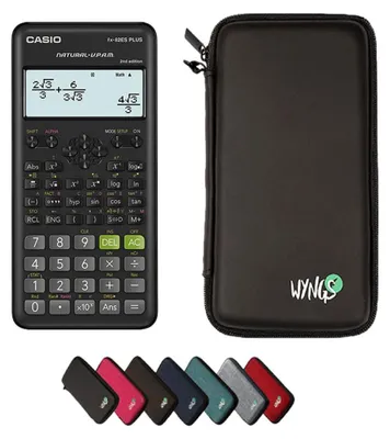 Produktbild von Casio fx-82ES Plus 2nd Edition inkl. WYNGS Schutztasche Schwarz - Wissenschaftlicher Taschenrechner - Basic Set