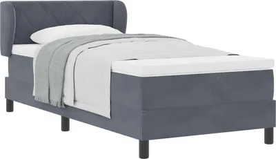 Immagine prodotto di vidaXL Letto a molle con testiera grigio scuro 100 x 200 cm in velluto