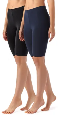 Produktbild von Merry Style Damen Kurze Leggings aus Viskose 2 Pack MS10-145 (Schwarz/Navy (2Pack), L)