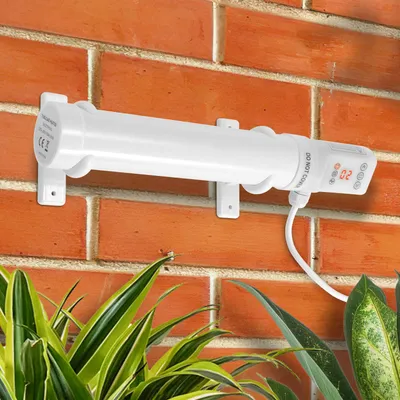 Image de Système de chauffage électrique pour serre Peviasot, 60 W, avec minuterie, radiateur à tubes de 340 mm