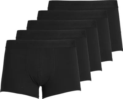 Produktbild von Jack & Jones 5er-Pack Kurze Bozershorts, Boxershorts, Boxer-Unterhose, Erwachsener, Männlich, Schwarz, Einfarbig