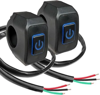 Immagine prodotto di Interruttore per fari da moto - Presa impermeabile - Interruttore luci per moto - Interruttore da 7/8 pollici - Presa impermeabile blu