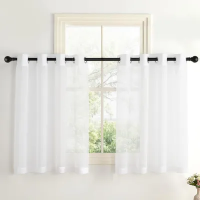 Produktbild von Transparente Vorhangsets mit 2 Paneelen, 140 x 100 cm, weiß mit Ösen