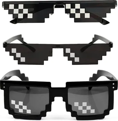 Produktbild von [3 Pack] Thug Life Sonnenbrille, Männer Frauen Glas 8 Bit Pixel Mosaik Gläser Foto Requisiten Uni Sonnenbrille Spielzeug - Schwarz