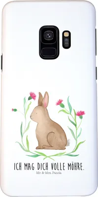 Produktbild von Mr. & Mrs. Panda Samsung Galaxy S9 Handyhülle Hase Sitzen - Weiß - Geschenk, Liebe, Ostergrüße, Kaninchen, Handy Schutzhülle, Ostern, Handycover, Cover, Hülle, Osterhase