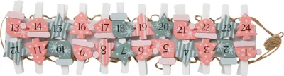 Produktbild von Adventskalenderclips 1-24 - Farbe: grün / pink