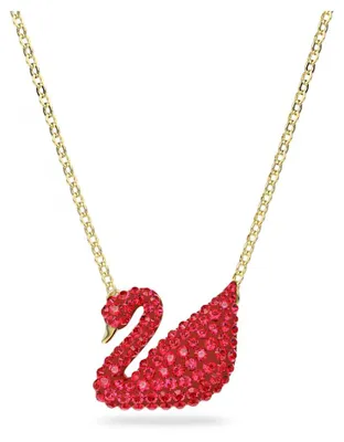 Produktbild von Swarovski Damen Halskette Iconic Swan Anhänger Schwan, Rot, Gold 5465400