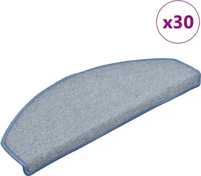Productafbeelding van Trapmatten 30 st 65x24x4 cm lichtgrijs en blauw halfrond groot