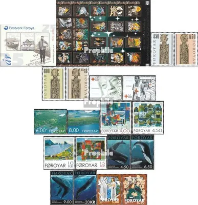 Produktbild von Briefmarken Dänemark - Färöer 2001 Mi 387-413 (kompl.Ausg.) Jahrgang 2001 komplett postfrisch Kirchengestühlwangen