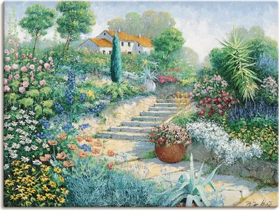 Produktbild von ARTland Leinwandbild Überall Blumen Größe: 80x60 cm