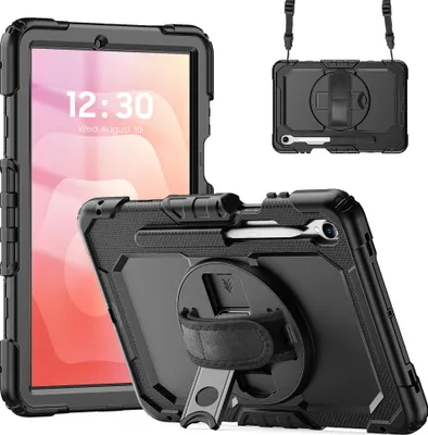 Image de Accezz Rugged Backcover avec bandoulière pour la Samsung Galaxy Tab S11 - Noir