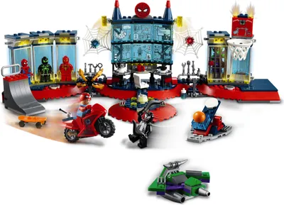 Produktbild von LEGO 76175 Marvel Angriff auf Spider-Mans Versteck Bauset mit Green Goblin und Venom Figuren, Superhelden Spielzeug