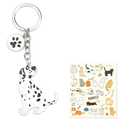 Productafbeelding van Sleutelhanger, Dackel, cartoon, huisdierdesign, zilver