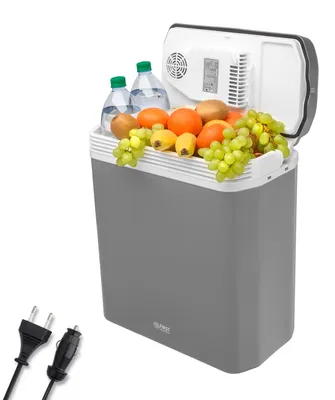 Produktbild von TZS First Austria - Kühlbox 24L elektrisch 12V 230V Anschluss für Auto & Steckdose - Thermoelektrisch - Grau