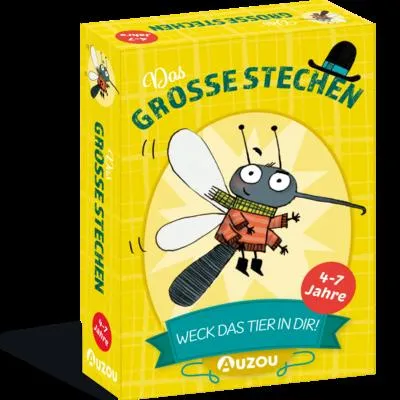 Produktbild von UZOU, Das große Stechen, Kinderspiel ab 4 Jahren, aufregendes Kartenspiel mit tierischem Spaß, ideales Mitbringspiel, Geschenk, Für 2–4 Spieler ab 4 Jahren