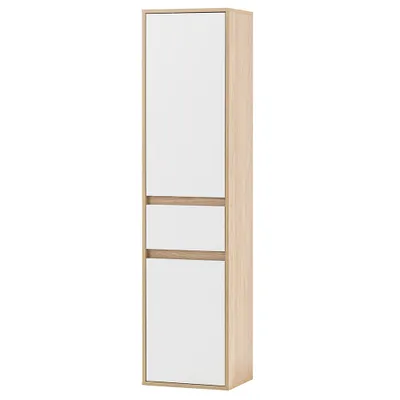 Produktbild von Hochschrank weiß matt mit Eiche MASKAT-80