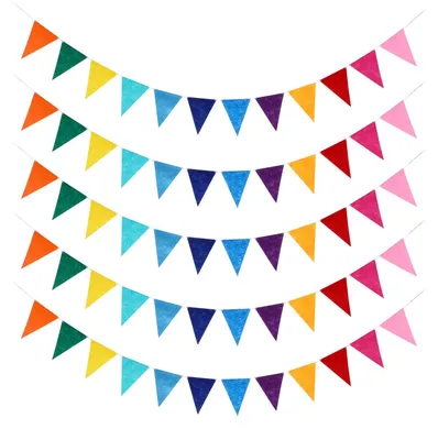 Produktbild von Wimpelkette - Wetterfest für den Außenbereich - Dekoration für Garten und Terrasse - Bunt