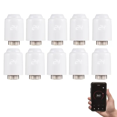 Produktbild von 10X ZigBee Elektronischer Heizkörperthermostat, Smart Radiator Thermostat Programmierbarer Thermostatventil APP-Steuerung, Sprachsteuerung Heizkörperregler kompatibel mit Alexa, Google Assistant, Fenster geöffnet, Frostschutzfunktion