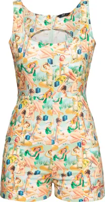Produktbild von QUEEN KEROSIN Kurzer Jumpsuit Mit Sommerlichem Pin-Up All-Over-Print Pin-Up Mehrfarbig Xxxl
