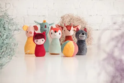 Immagine prodotto di Gioco dei birilli della foresta di Lilliputiens - set di birilli morbidi con animali per bambini