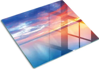 Obrázok produktu pre Sklenená ochranná doska – Kryt varnej dosky – Kryt na indukčnú dosku – 60x52 cm – Rýchle čistenie – Tvrdené sklo – Západ slnka
