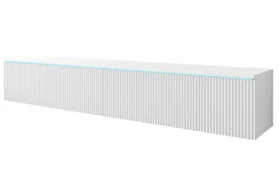 Produktbild von MINIO TV-Lowboard DONNA 180 cm mit LED-Beleuchtung, abgerundete Rillenfräsung MDF - Weiß