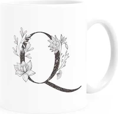 Produktbild von Kaffeetasse Monogramm Initiale Geschenk-Motiv Tasse personalisierte Namenstasse personalisierte Geschenke SpecialMe® Q weiß Keramik-Tasse