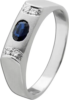 Produktbild von Saphir Ring Gold 333 8K blauer Saphir 0.25ct Diamanten 0.04ct 18