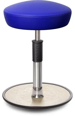 Produktbild von Sitz- Stehhocker Free Regular Hutsitz skai Kunstleder blau chrom /cremeweiß.