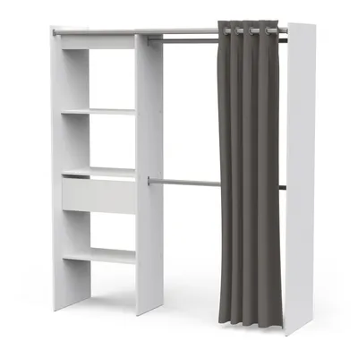 Produktbild von Vorhang-Schrank >CHICAGO< in weiß  - 113,8x191,5x50cm (BxHxT)
