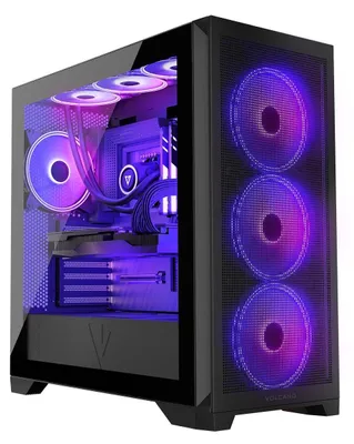 Produktbild von MODECOM VOLCANO EXPANSE S APEX ARGB PC-Gehäuse, Schwarz, Midi Tower, ATX, 4x 140 mm ARGB Lüfter, Panorama Glasfenster