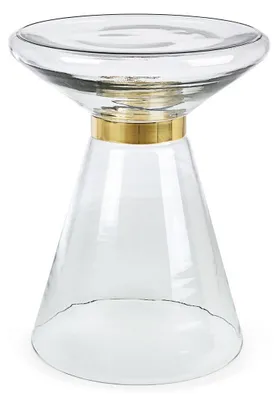 Produktbild von Beistelltisch Azmin 36 x 36 x 46 cm Glas und Messing Couchtisch