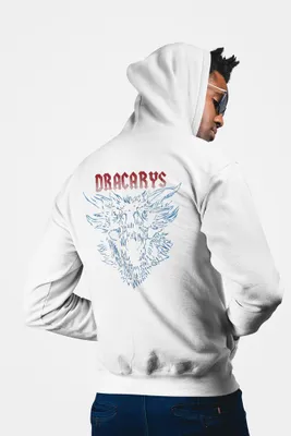 Produktbild von D&B Uni Hoodie ZIPMO00107 Drakarys Weiß-Größe 2XL