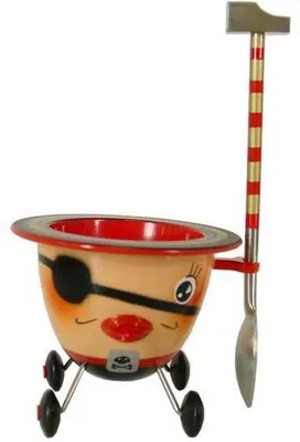 Eierbecher Piratenmotiv, Metall/Kunststoff, 1 Stück
