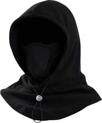 Produktbild von 3 in 1 Winter Radfahren Warm Winddichte Sturmmaske Halswärmer Skimaske mit Verstellbarem Kordelzug für Damen und Herren, Farbe: Schwarz