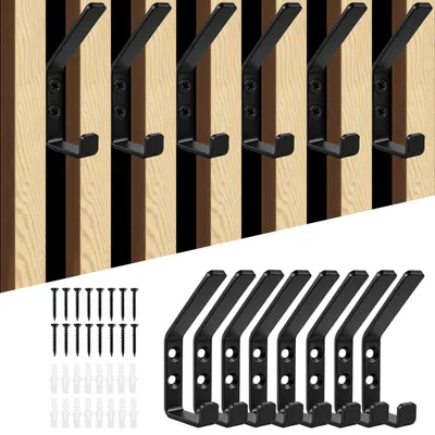 Produktbild von Doppelter Garderobenhaken für Akustikpaneele, 8 Stück, 13mm