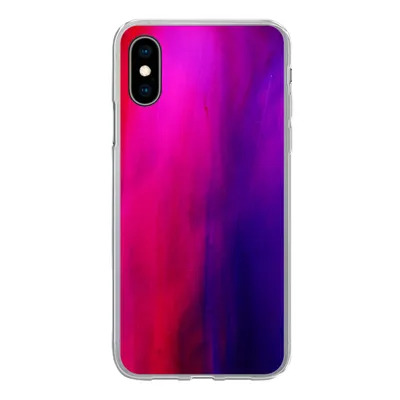 Produktbild von MuchoWow® Handyhülle Schutzhülle Hülle für iPhone X Färben - Rosa - Lila - Abstrakt Silikon Softcase Handy Hülle - Handyhülle