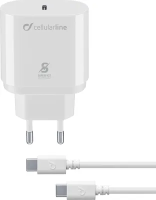 Produktbild von Cellularline USB-C SuperfastChargerKit 25W mitKabel f.Samsung